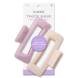 GIMME Thick Hair Rectangle Claw Clip - Purple and Cream, 2 count