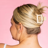 GIMME Fine Hair Square Extra Grip Claw Clip - Tan and Black, 2 count