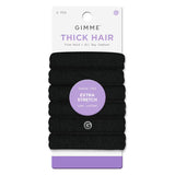 GIMME Thick Hair Firm Hold + All Day Comfort Extra Stretch Hair Bands - Black, 6 count