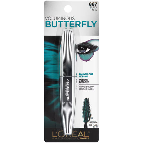 L'ORÉAL PARIS Voluminous Butterfly Lengthening Washable Mascara, 867 Black, 0.22 fl. oz.