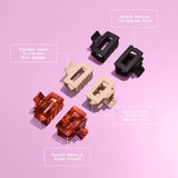 GIMME Fine Hair Square Wings Claw Clips - Assorted Neutrals, 6 count