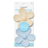 GIMME Medium Hair Flower Claw Clips - Tan and Blue, 2 count
