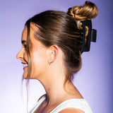 GIMME Thick Hair Rectangle Claw Clip - Black and Tortoise, 2 count