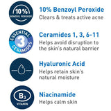 CeraVe Acne Control Foaming Face Cleanser - 10% Benzoyl Peroxide, 5 oz