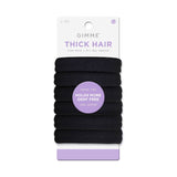 GIMME Thick Hair Firm Hold + All Day Comfort Hair Bands - Black, 6 count