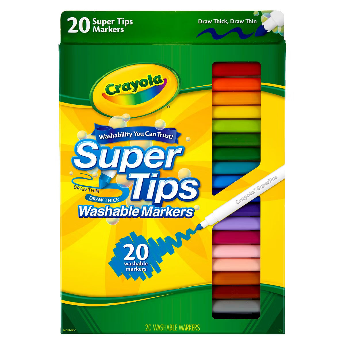 Crayola Washable Super Tips, 20 count