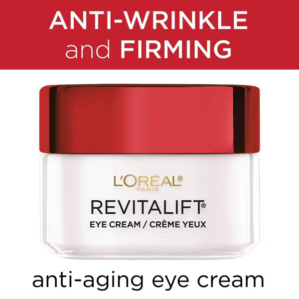 L'ORÉAL PARIS Revitalift Anti-Wrinkle + Firming Eye Cream, Fragrance Free, 0.5 oz.