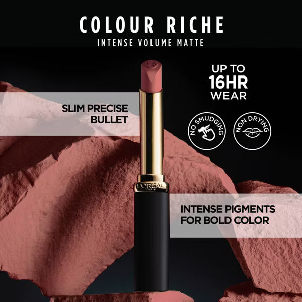 L'ORÉAL PARIS Colour Riche Intense Volume Matte Lipstick, 635 Worth It Medium, 0.06 oz