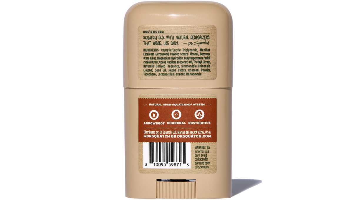 Dr. Squatch Mini Deodorant - Wood Barrel Bourbon, 0.5 oz