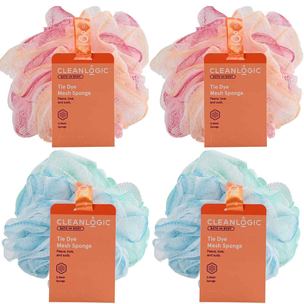 CLEANLOGIC Bath and Body Tie Dye Mesh Sponge - Assorted