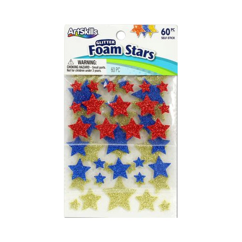 ArtSkills® Glitter Foam Stars, 60 stars