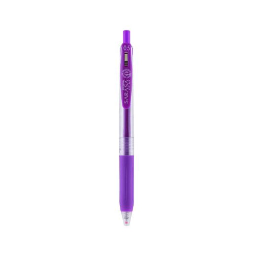 Zebra Sarasa Clip 0.5mm Gel Retractable Pens - Purple, 12 ct