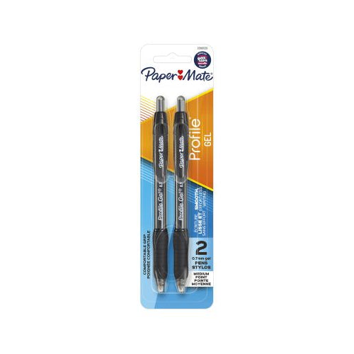 Papermate Profile Gel Pen 0.7Mm 2Cd Black