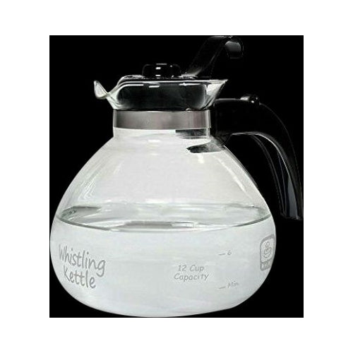 GLASS STOVETOP WHISTLE KETTLE