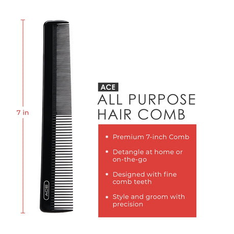 ACE 7" All Purpose Comb - Black-013114612861-LR-72819-2-LR eShop
