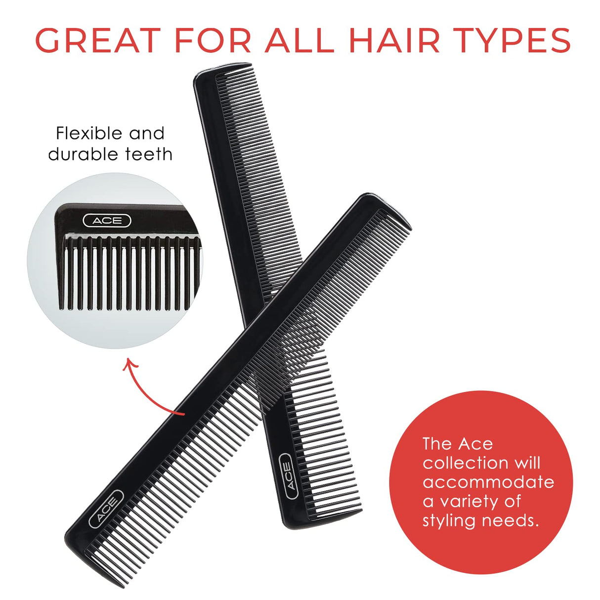 ACE 7" All Purpose Comb - Black-013114612861-LR-72819-3-LR eShop