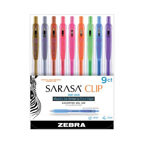 SARASA CLP RT GEL SHNY CLR 9PK