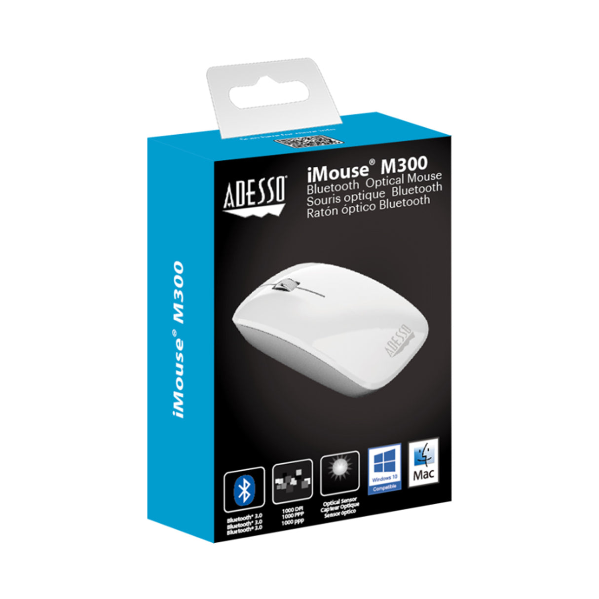 Adesso iMouse M300W Bluetooth Optical Mouse - White-783750005487-LR-340805-2-LR eShop