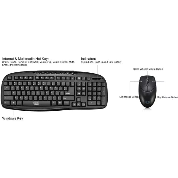 Adesso WKB-1330CB Wireless Keyboard and Mouse - Black-783750007740-LR-322140-5-LR eShop