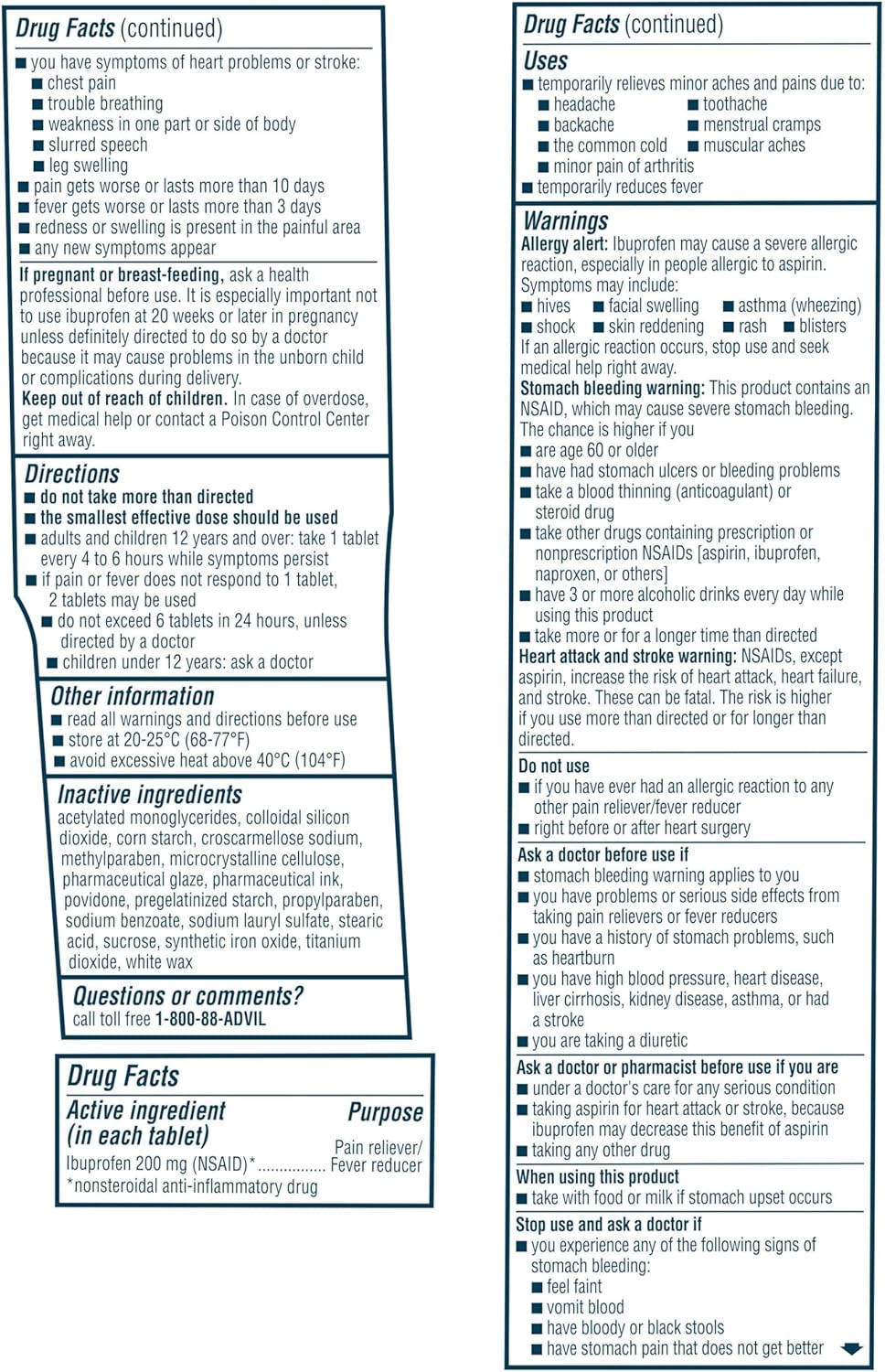 Advil Pain Reliever and Fever Reducer Tablet Vial, 10 Coated Tablets - Single Vial-305730151122-LR-358845-6-LR eShop
