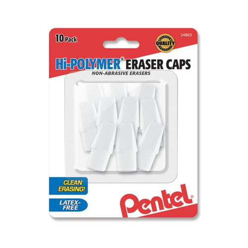 Hi-Polymer White Cap Erasers 10-Pk