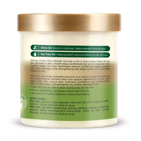 African Pride Olive Miracle Anti-Breakage Leave -In Conditioner Cream, 15 oz-802535434158-LR-306930-2-LR eShop