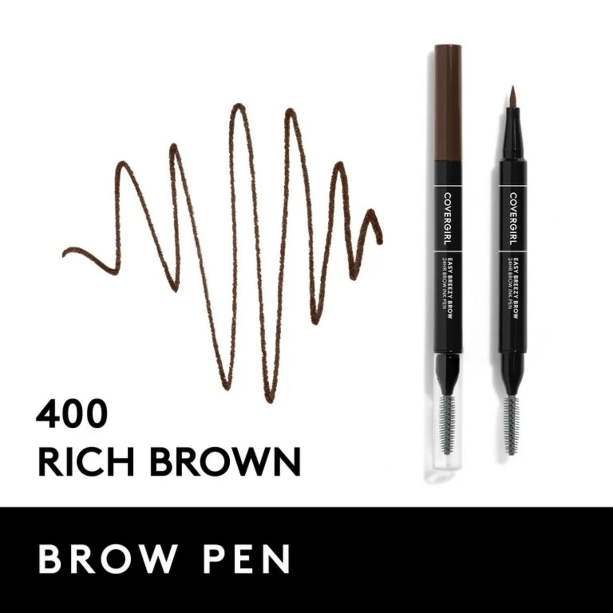 COVERGIRL Easy Breezy Brow All-Day Brow Ink Pen, Rich Brown