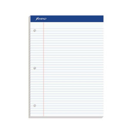 Ampad® Double-Sheet Writing Pad, College Rule, 3-Hole Punched, 100 Sheets-074319203230-LR-324195-1-LR eShop