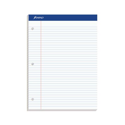 Ampad® Double-Sheet Writing Pad, College Rule, 3-Hole Punched, 100 Sheets-074319203230-LR-324195-1-LR eShop