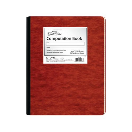 Ampad® Computation Book, Graph Ruled (4 x 4), Red Pressboard Covers, Ivory Paper, 76 Sheets-074319221562-LR-324201-1-LR eShop