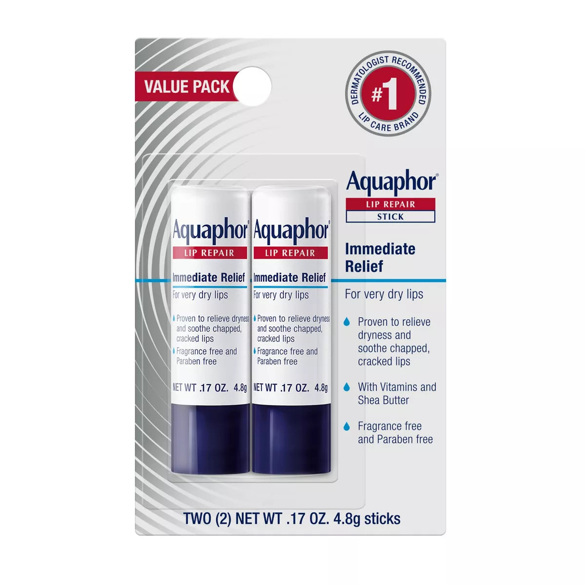 Aquaphor Lip Repair Stick Moisturizing Lip Balm, 2 count-072140025175-LR-356107-1-LR eShop