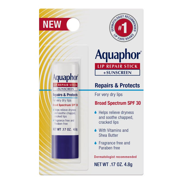 Aquaphor Lip Repair Stick + Sunscreen SPF 30, 0.17 Oz Stick-072140031220-LR-363368-1-LR eShop