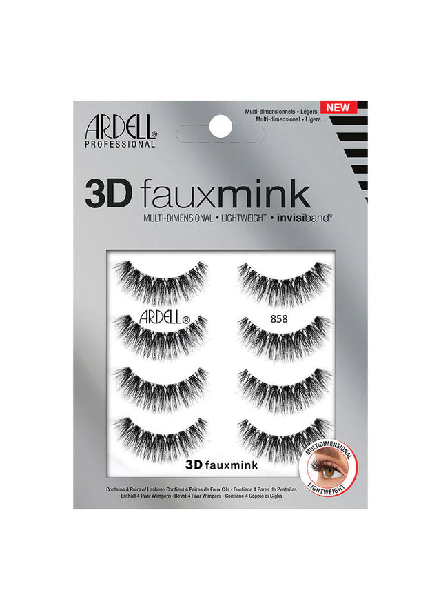 Ardell 3D Faux Mink Lashes - 858 Black, 4 count-074764880604-LR-343194-1-LR eShop