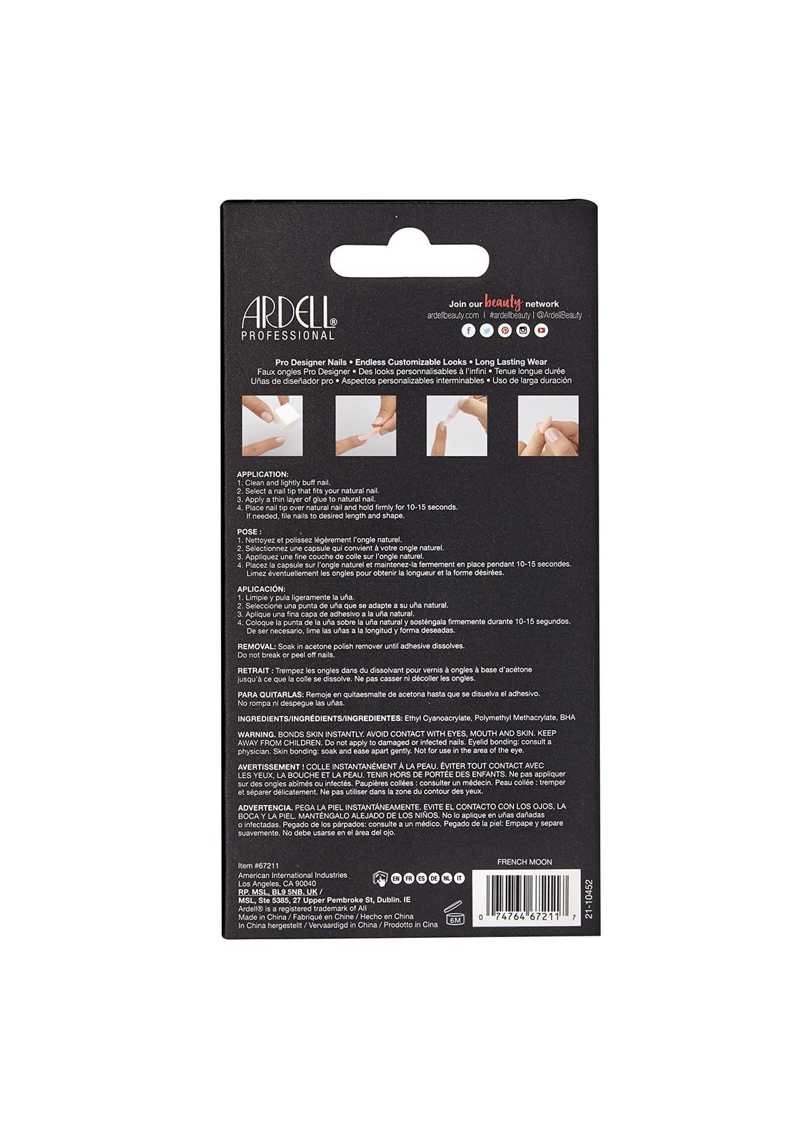 Ardell Nail Addict Eco Conscious Artificial Nail Set - French Moon-074764672117-LR-343212-5-LR eShop