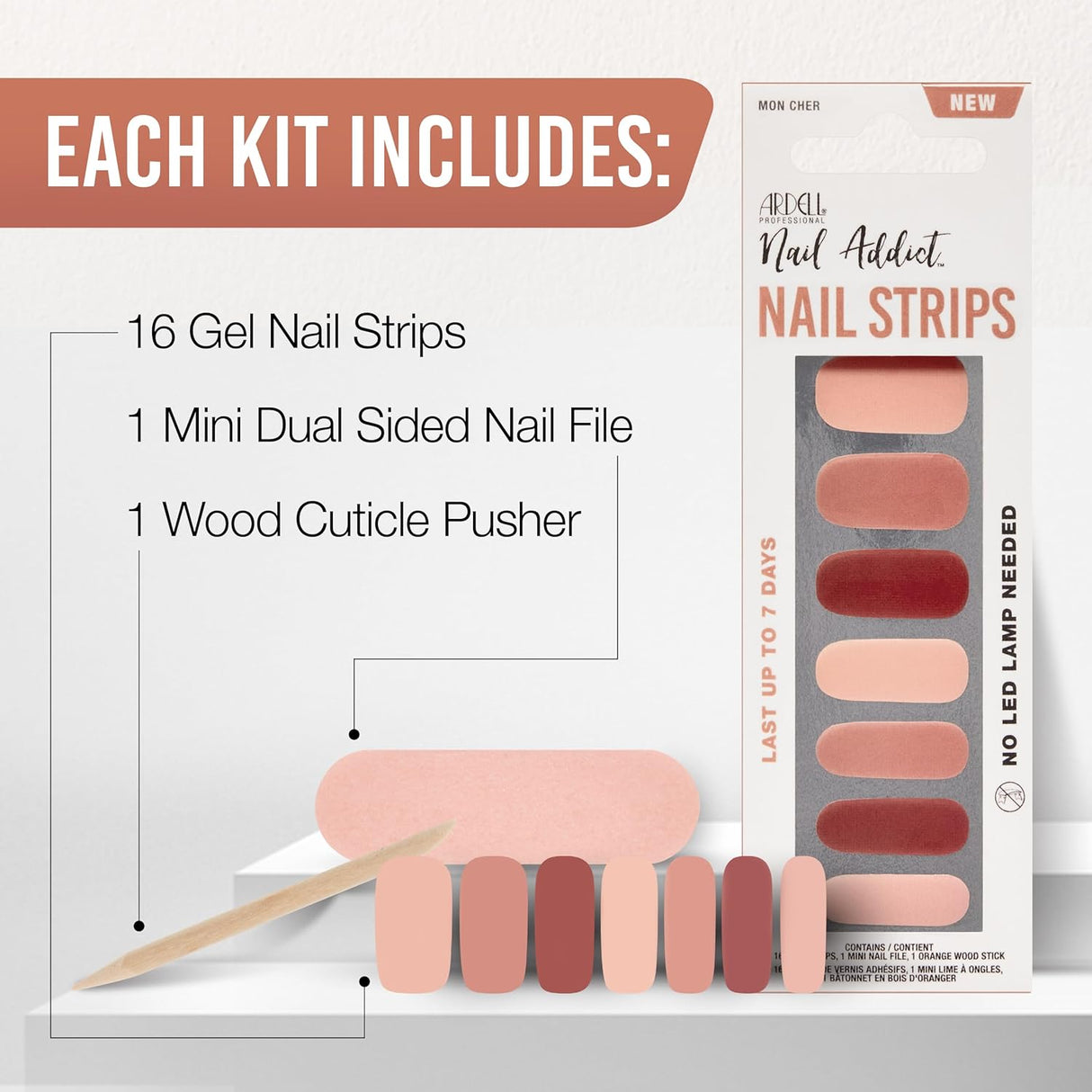 Ardell Nail Addict Long-Lasting Nail Strips Set - Mon Cher-074764379627-LR-356602-5-LR eShop