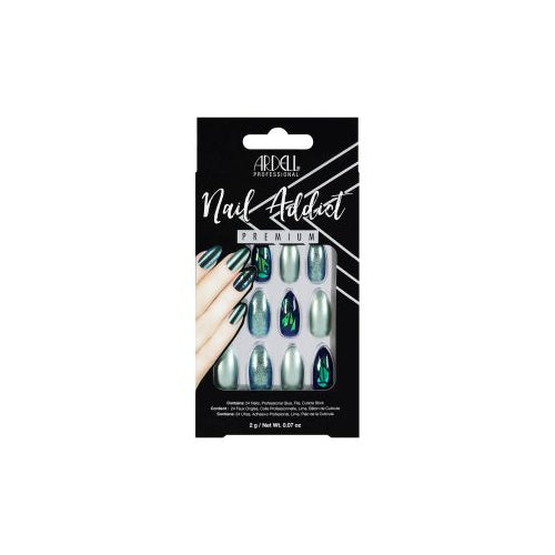 Ardell Nail Addict Premium Artificial Nail Set - Green Glitter Chrome-074764758873-LR-338507-1-LR eShop