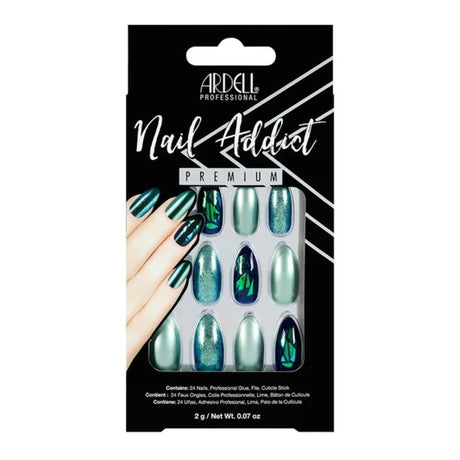 Ardell Nail Addict Premium Artificial Nail Set - Green Glitter Chrome-074764758873-LR-338507-2-LR eShop