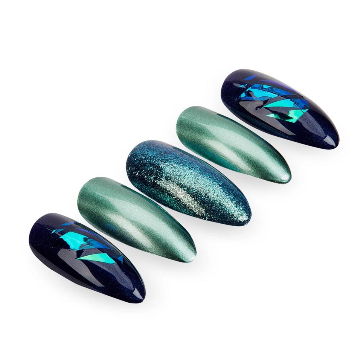 Ardell Nail Addict Premium Artificial Nail Set - Green Glitter Chrome-074764758873-LR-338507-3-LR eShop