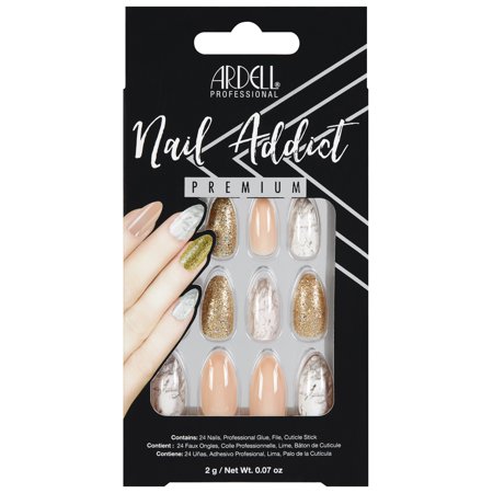 Ardell Nail Addict Premium Artificial Nail Set - Pink Marble & Gold-074764758842-LR-338505-1-LR eShop