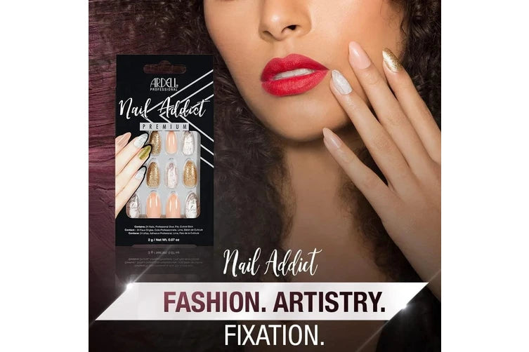 Ardell Nail Addict Premium Artificial Nail Set - Pink Marble & Gold-074764758842-LR-338505-4-LR eShop