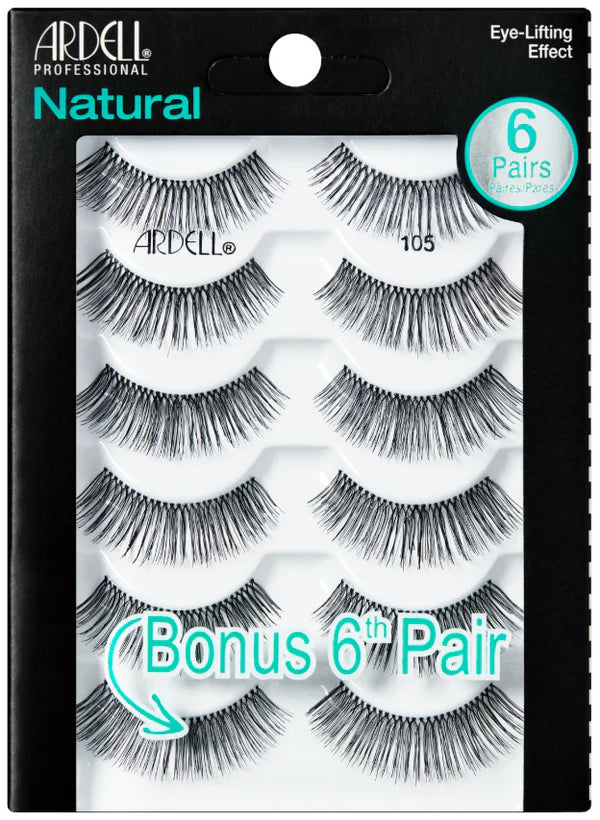 Ardell Natural Lashes - 105 Black, 6 count-074764615688-LR-287117-1-LR eShop