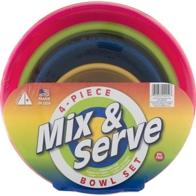 Arrow Mix & Serve 4 Piece Bowl Set Display, 16 count-070652252058-LR-240852-1-LR eShop