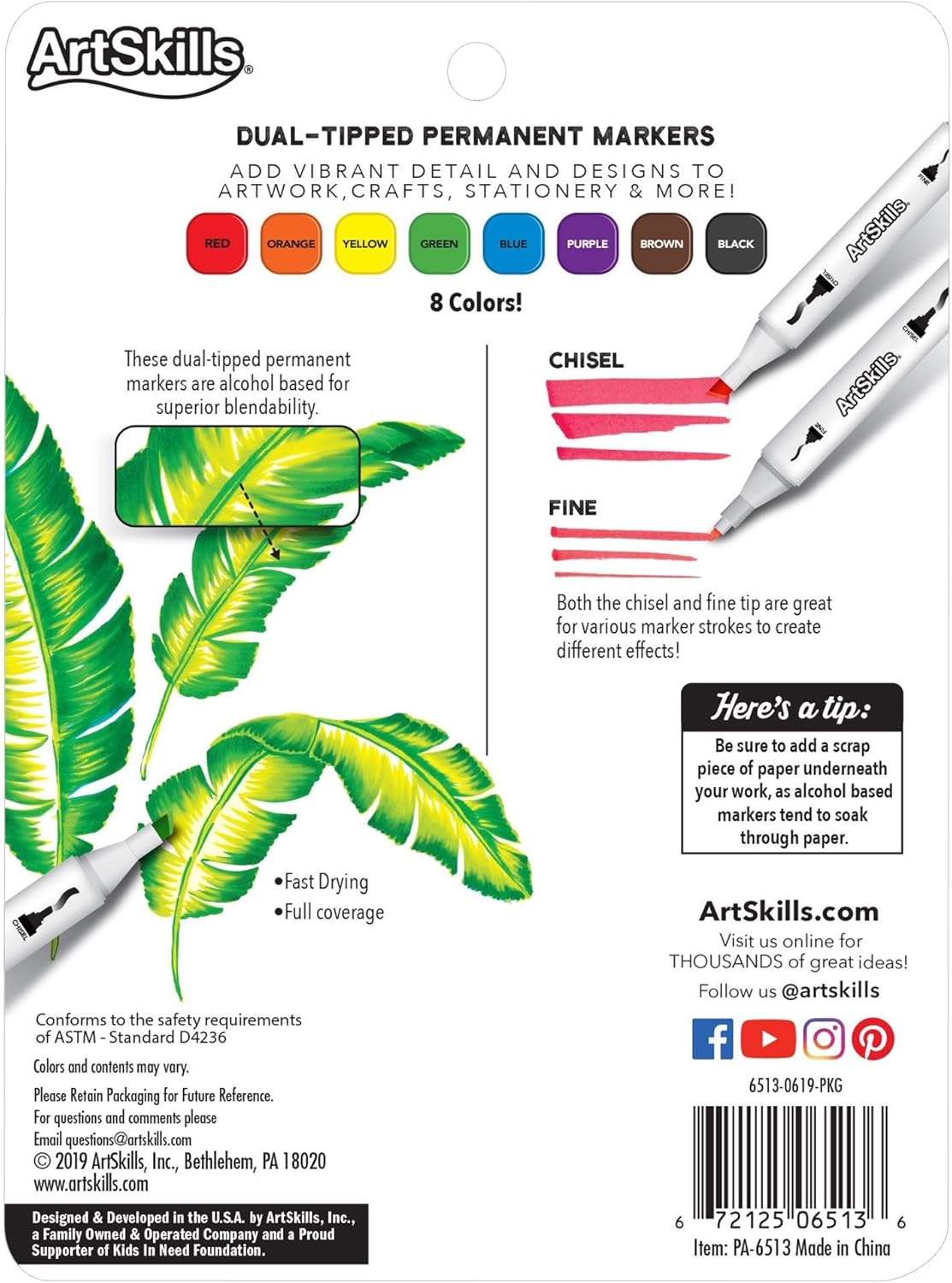 ArtSkills Dual Tip Blendable Permanent Markers, 8 count-672125065136-LR-349749-8-LR eShop