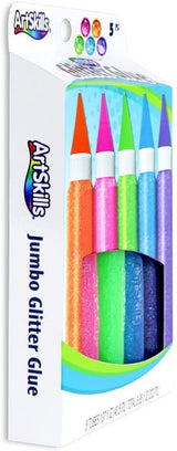 ArtSkills Puffy Neon Jumbo Rainbow Glitter Glue Pens, 5 count-672125014783-LR-349752-3-LR eShop