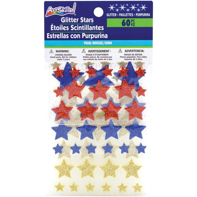ArtSkills Self Adhesive Glitter Star Shaped Foam Stickers, 60 count-672125017272-LR-317740-1-LR eShop