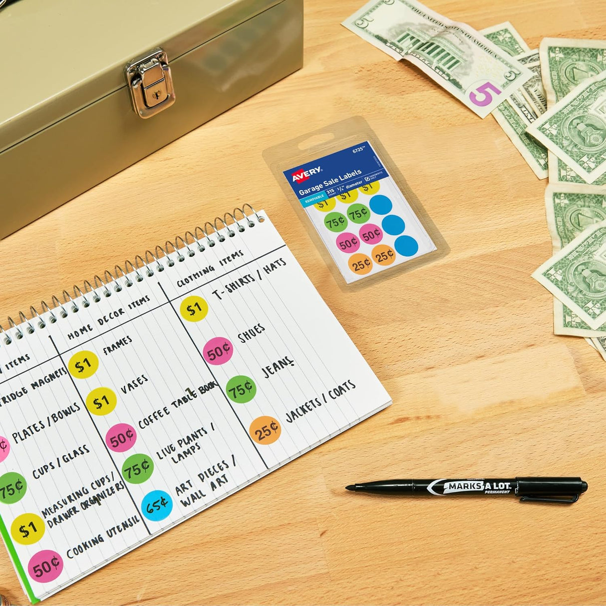 Avery 0.75" Garage Sale Removable Labels - Assorted, 315 count-072782067250-LR-237404-3-LR eShop