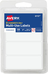Avery All Purpose Labels, 1" x 2.75" - White, 128 count-072782061135-LR-25361-1-LR eShop
