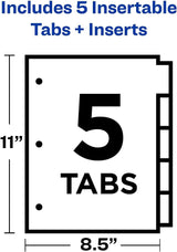 Avery Big Tab Insertable Dividers - Assorted, 5 count-072782111090-LR-206511-6-LR eShop