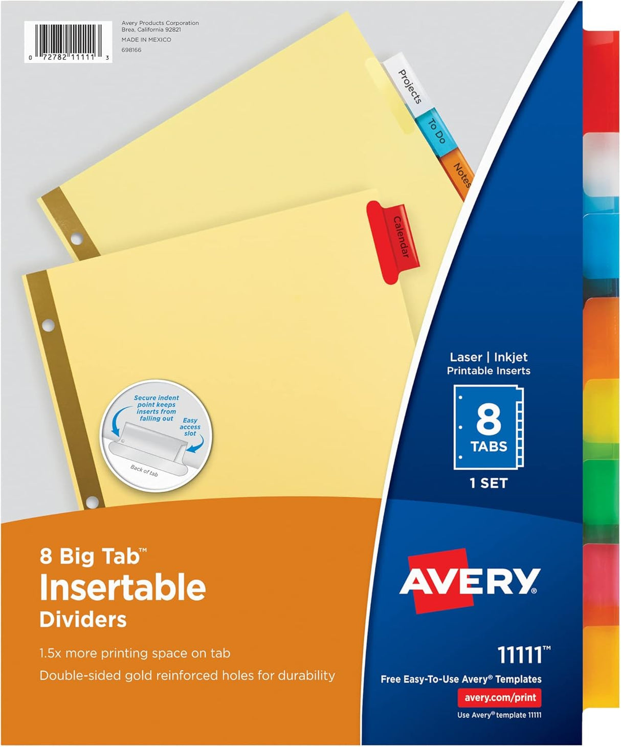 Avery Big Tab Insertable Dividers - Assorted, 8 count-072782111113-LR-206512-1-LR eShop