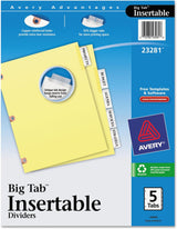 Avery Big Tab Insertable Dividers - Clear, 5 count-072782232818-LR-324211-1-LR eShop